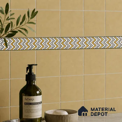 Moroccan Tile Border TL 05912 Spatial Accent Series 1 ft x 2 inch Vitrified Matte Finish Tile Border - 9 mm | Suitable for Decorative Highlighter Border
