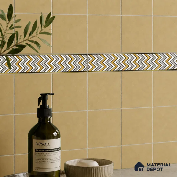 Moroccan Tile Border TL 05912 Spatial Accent Series 1 ft x 2 inch Vitrified Matte Finish Tile Border - 9 mm | Suitable for Decorative Highlighter Border