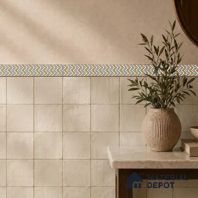 Moroccan Tile Border TL 05912 Spatial Accent Series 1 ft x 2 inch Vitrified Matte Finish Tile Border - 9 mm | Suitable for Decorative Highlighter Border