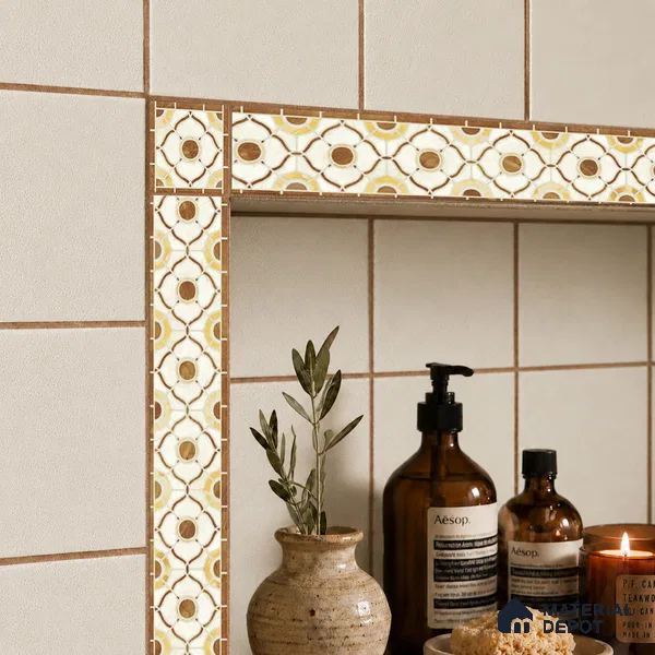 Patterned Tile Border TL 05915 Spatial Accent Series 1 ft x 2 inch Vitrified Matte Finish Tile Border - 9 mm | Suitable for Decorative Highlighter Border