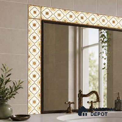 Patterned Tile Border TL 05915 Spatial Accent Series 1 ft x 2 inch Vitrified Matte Finish Tile Border - 9 mm | Suitable for Decorative Highlighter Border