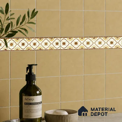 Patterned Tile Border TL 05915 Spatial Accent Series 1 ft x 2 inch Vitrified Matte Finish Tile Border - 9 mm | Suitable for Decorative Highlighter Border