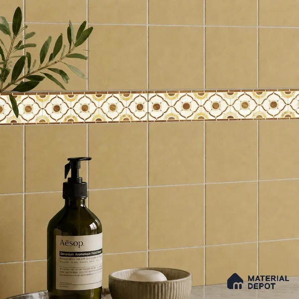 Patterned Tile Border TL 05915 Spatial Accent Series 1 ft x 2 inch Vitrified Matte Finish Tile Border - 9 mm | Suitable for Decorative Highlighter Border