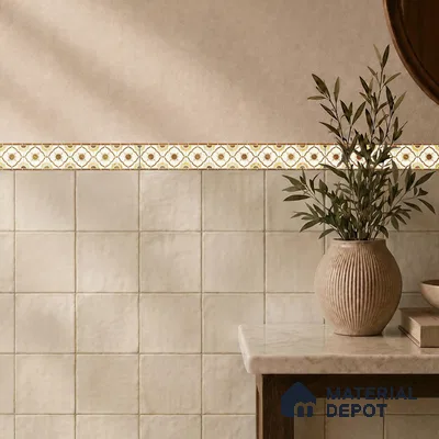 Patterned Tile Border TL 05915 Spatial Accent Series 1 ft x 2 inch Vitrified Matte Finish Tile Border - 9 mm | Suitable for Decorative Highlighter Border