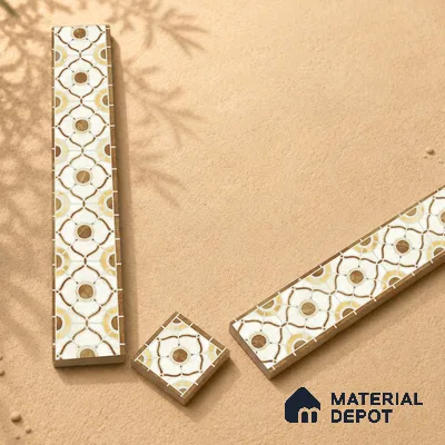 Patterned Tile Border TL 05915 Spatial Accent Series 1 ft x 2 inch Vitrified Matte Finish Tile Border - 9 mm | Suitable for Decorative Highlighter Border