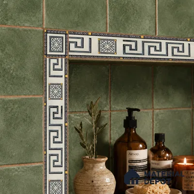 Moroccan Tile Border TL 05916 Spatial Accent Series 1 ft x 2 inch Vitrified Matte Finish Tile Border - 9 mm | Suitable for Decorative Highlighter Border