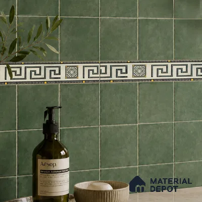 Moroccan Tile Border TL 05916 Spatial Accent Series 1 ft x 2 inch Vitrified Matte Finish Tile Border - 9 mm | Suitable for Decorative Highlighter Border