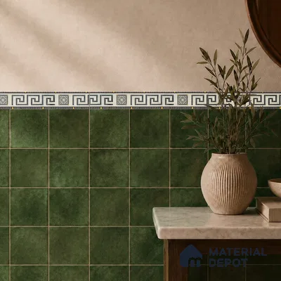 Moroccan Tile Border TL 05916 Spatial Accent Series 1 ft x 2 inch Vitrified Matte Finish Tile Border - 9 mm | Suitable for Decorative Highlighter Border