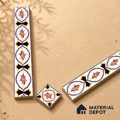 Patterned Tile Border TL 05917 B Spatial Accent Series 2 x 2 inch Vitrified Matte Finish Center Tile - 9 mm | Suitable for Decorative Highlighter Border