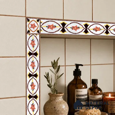 Patterned Tile Border TL 05917 Spatial Accent Series 1 ft x 2 inch Vitrified Matte Finish Tile Border - 9 mm | Suitable for Decorative Highlighter Border
