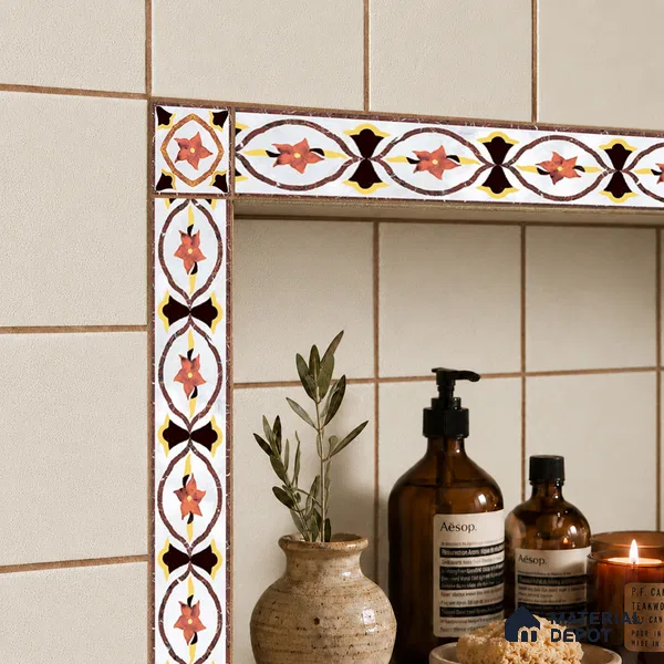 Patterned Tile Border TL 05917 Spatial Accent Series 1 ft x 2 inch Vitrified Matte Finish Tile Border - 9 mm | Suitable for Decorative Highlighter Border