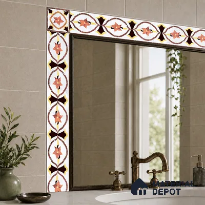 Patterned Tile Border TL 05917 Spatial Accent Series 1 ft x 2 inch Vitrified Matte Finish Tile Border - 9 mm | Suitable for Decorative Highlighter Border