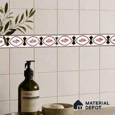 Patterned Tile Border TL 05917 Spatial Accent Series 1 ft x 2 inch Vitrified Matte Finish Tile Border - 9 mm | Suitable for Decorative Highlighter Border