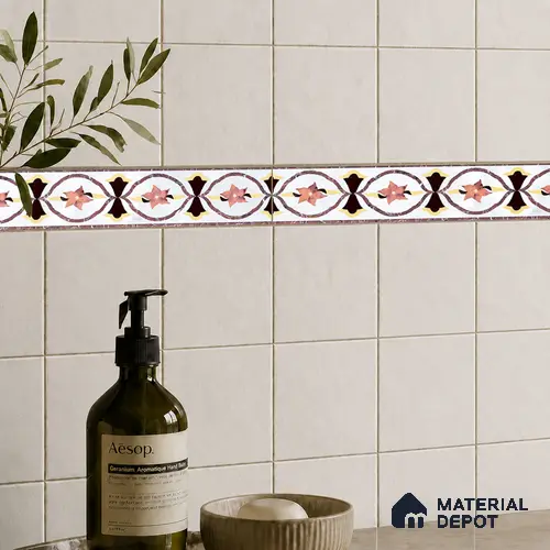 Patterned Tile Border TL 05917 Spatial Accent Series 1 ft x 2 inch Vitrified Matte Finish Tile Border - 9 mm | Suitable for Decorative Highlighter Border