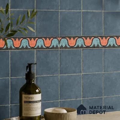 Moroccan Tile Border TL 05918 Spatial Accent Series 1 ft x 2 inch Vitrified Matte Finish Tile Border - 9 mm | Suitable for Decorative Highlighter Border