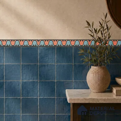 Moroccan Tile Border TL 05918 Spatial Accent Series 1 ft x 2 inch Vitrified Matte Finish Tile Border - 9 mm | Suitable for Decorative Highlighter Border