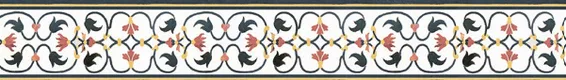 Floral Look Border Tile TL 05920 Spatial Accent Series 1 ft x 2 inch Vitrified Matte Finish Tile Border - 9 mm | Image 1
