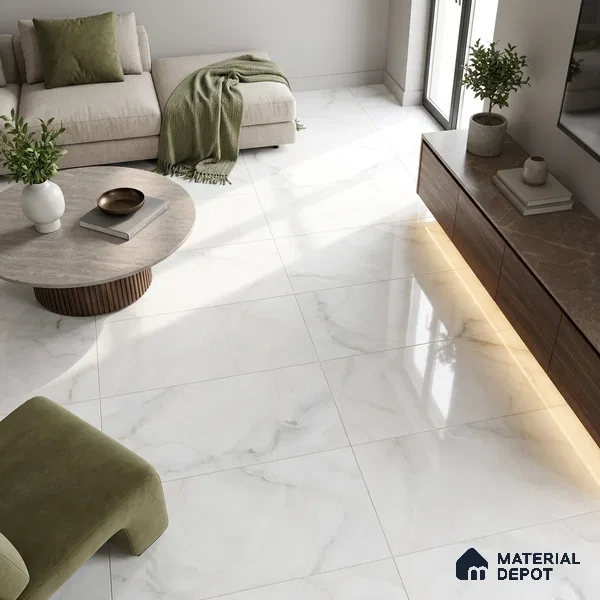 Budget Friendly Marble Onyx Wall & Floor Value For Money Tile TL 05937 Off-White 4 ft x 2 ft Glossy Finish Vitrified Tile - 8.5 mm | 3 Random Designs | Suitable For Living Room, Bedroom, Dining