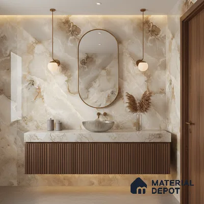 Budget Friendly Endless Wall & Floor Tile Value for Money TL 05938 Terravia Aurix Onyx 4 ft x 2 ft - Vitrified Endless Glossy Finish - 8.5 mm | 7 Random Designs | Suitable for Living Room, Bedroom & Bathroom