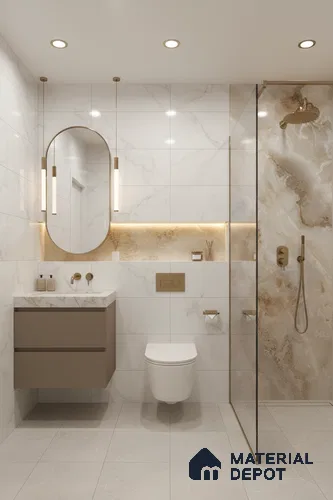 Budget Friendly Marble Endless Onyx Wall & Floor Value For Money Tile TL 05938 Ivory Pearl 4 ft x 2 ft Glossy Finish Vitrified Tile - 8.5 mm | 7 Random Designs | Suitable For Living Room, Bedroom, Dining