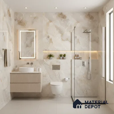 Budget Friendly Endless Wall & Floor Tile Value for Money TL 05938 Terravia Aurix Onyx 4 ft x 2 ft - Vitrified Endless Glossy Finish - 8.5 mm | 7 Random Designs | Suitable for Living Room, Bedroom & Bathroom