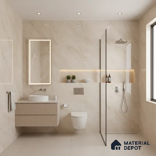 Budget Friendly Endless Wall & Floor Tile Value for Money TL 05939 Terravia Camelis 4 ft x 2 ft - Vitrified Endless Glossy Finish - 8.5 mm | 7 Random Designs | Suitable for Living Room, Bedroom & Bathroom