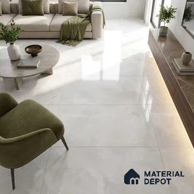 Budget Friendly Marble Onyx Wall & Floor Value For Money Tile TL 05943 Milky White 4 ft x 2 ft Glossy Finish Vitrified Tile - 8.5 mm | 4 Random Designs | Suitable For Living Room, Bedroom, Dining