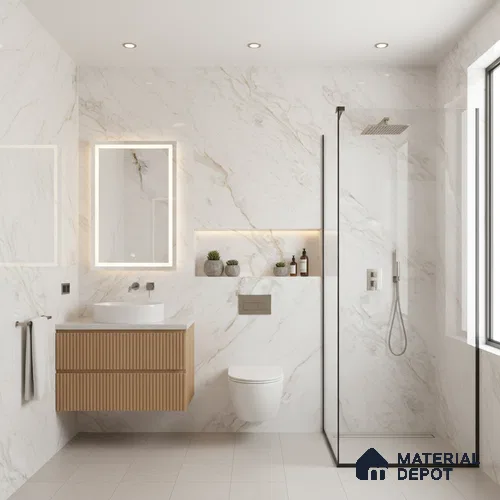 Budget Friendly Endless Wall & Floor Tile Value for Money TL 05946 Terravia Serolix 4 ft x 2 ft - Vitrified Endless Glossy Finish - 8.5 mm | 4 Random Designs | Suitable for Living Room, Bedroom & Bathroom