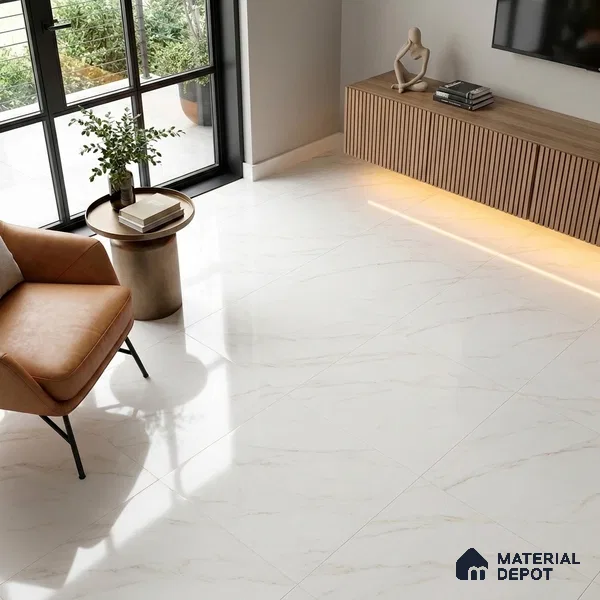 Budget Friendly Marble Endless Onyx Wall & Floor Value For Money Tile TL 05948 Classic Ivory 4 ft x 2 ft Glossy Finish Vitrified Tile - 8.5 mm | 4 Random Designs | Suitable For Living Room, Bedroom, Dining