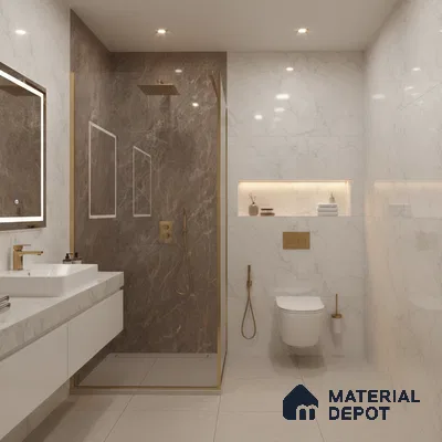 Budget Friendly Endless Wall & Floor Tile Value for Money TL 05949 C Terravia Crubrun 4 ft x 2 ft - Vitrified Endless Glossy Finish - 8.5 mm | 4 Random Designs | Suitable for Living Room, Bedroom & Bathroom (Sample)