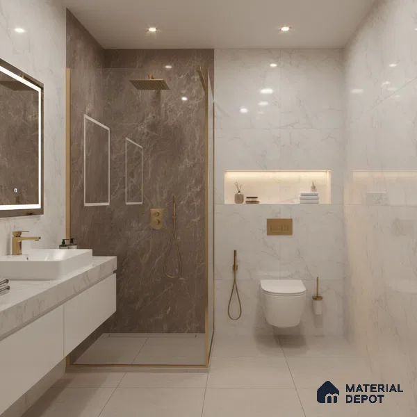 Budget Friendly Endless Wall & Floor Tile Value for Money TL 05949 C Terravia Crubrun 4 ft x 2 ft - Vitrified Endless Glossy Finish - 8.5 mm | 4 Random Designs | Suitable for Living Room, Bedroom & Bathroom (Sample)