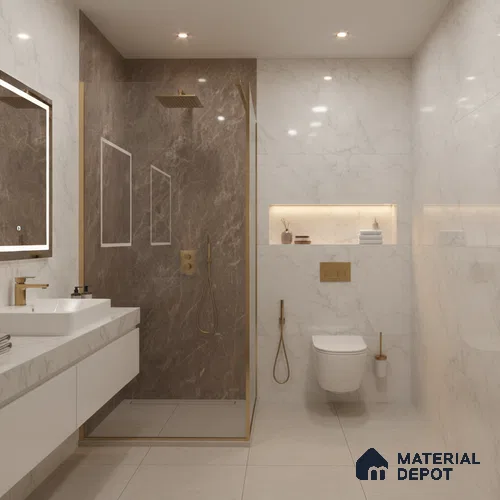 Budget Friendly Endless Wall & Floor Tile Value for Money TL 05949 C Terravia Crubrun 4 ft x 2 ft - Vitrified Endless Glossy Finish - 8.5 mm | 4 Random Designs | Suitable for Living Room, Bedroom & Bathroom