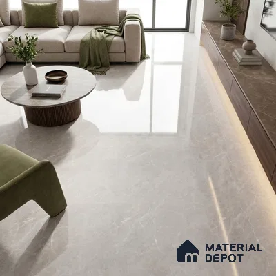 Budget Friendly Marble Endless Tundra Grey Wall & Floor Value For Money Tile TL 05949 Light Grey 4 ft x 2 ft Glossy Finish Vitrified Tile - 8.5 mm | 4 Random Designs | Suitable For Living Room, Bedroom, Dining