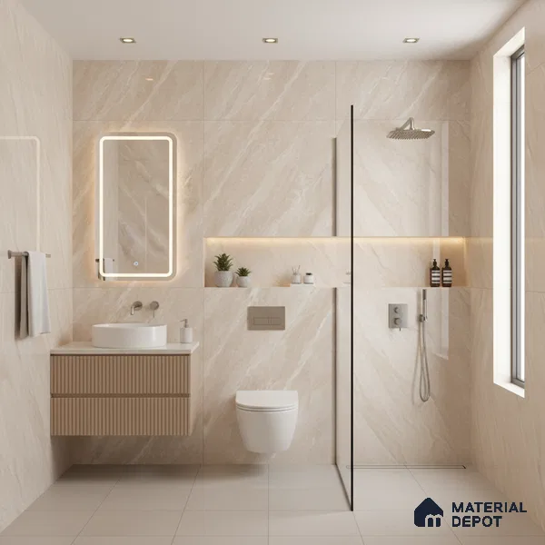 Budget Friendly Endless Wall & Floor Tile Value for Money TL 05950 Terravia Dezzora 4 ft x 2 ft - Vitrified Endless Glossy Finish - 8.5 mm | 4 Random Designs | Suitable for Living Room, Bedroom & Bathroom (Sample)