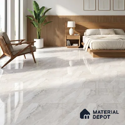Budget Friendly Endless Wall & Floor Tile Value for Money TL 05957 Terravia Etavix Bianco 4 ft x 2 ft - Vitrified Endless Glossy Finish - 8.5 mm | 4 Random Designs | Suitable for Living Room, Bedroom & Bathroom