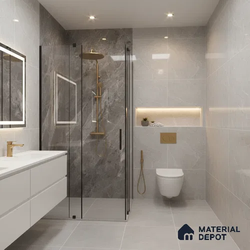 Budget Friendly Endless Wall & Floor Tile Value for Money TL 05958 Terravia Etavon 4 ft x 2 ft - Vitrified Endless Glossy Finish - 8.5 mm | 4 Random Designs | Suitable for Living Room, Bedroom & Bathroom