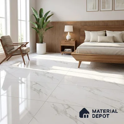 Budget Friendly Endless Wall & Floor Tile Value for Money TL 05964 Terravia Stellario Statuario 4 ft x 2 ft - Vitrified Endless Glossy Finish - 8.5 mm | 4 Random Designs | Suitable for Living Room, Bedroom & Bathroom
