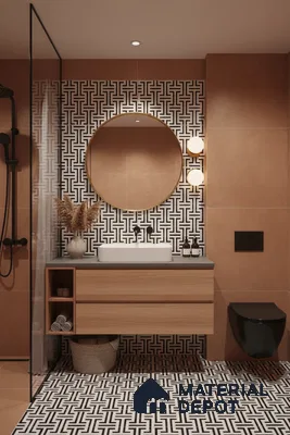 Moroccan Floor & Wall Tile TL 05969 Bauhaus Opulent Grid 1 ft x 1 ft Vitrified Matte Finish - 8 mm | Suitable for Bathroom, Kitchen,  Balcony | Please Expect a Slight Variation of Pattern