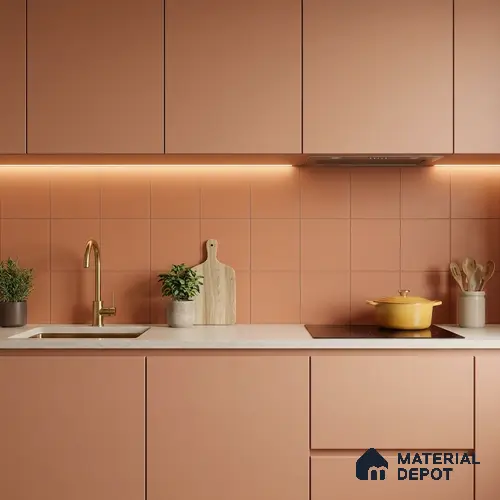 Subway Floor & Wall Tile TL 05981 B Plain Brown 200 x 200 mm Full Body Vitrified Matte Finish - 9 mm | Ideal For Bathroom, Kitchen, Dining Areas | 2 mm Spacer is Mandatory | Please Expect a Slight Variation of Pattern