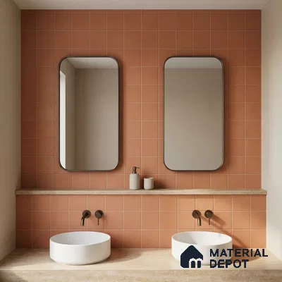 Subway Floor & Wall Tile TL 05981 B Plain Brown 200 x 200 mm Full Body Vitrified Matte Finish - 9 mm | Ideal For Bathroom, Kitchen, Dining Areas | 2 mm Spacer is Mandatory | Please Expect a Slight Variation of Pattern