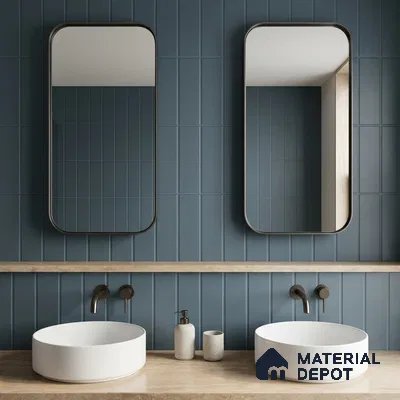 Subway Floor & Wall Tile TL 05982 C Strap Slate Blue Punch 200 x 200 mm Full Body Vitrified Punch Matte Finish - 9 mm | Ideal For Bathroom, Kitchen, Dining Areas | 2 mm Spacer is Mandatory | Please Expect a Slight Variation of Pattern (Sample)