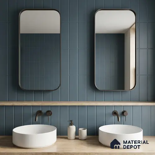 Subway Floor & Wall Tile TL 05982 C Strap Slate Blue Punch 200 x 200 mm Full Body Vitrified Punch Matte Finish - 9 mm | Ideal For Bathroom, Kitchen, Dining Areas | 2 mm Spacer is Mandatory | Please Expect a Slight Variation of Pattern