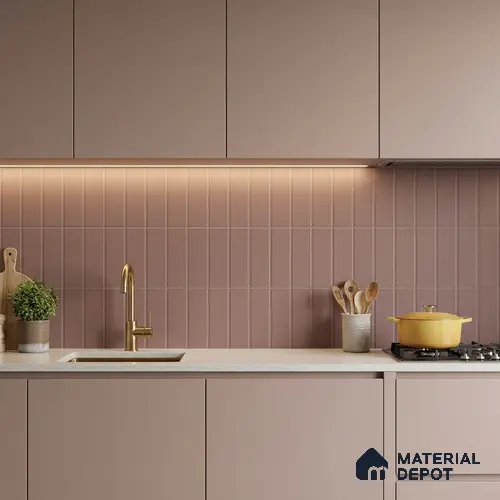 Subway Floor & Wall Tile TL 05983 C Strap Cranberry Punch 200 x 200 mm Full Body Vitrified Punch Matte Finish - 9 mm | Ideal For Bathroom, Kitchen, Dining Areas | 2 mm Spacer is Mandatory | Please Expect a Slight Variation of Pattern
