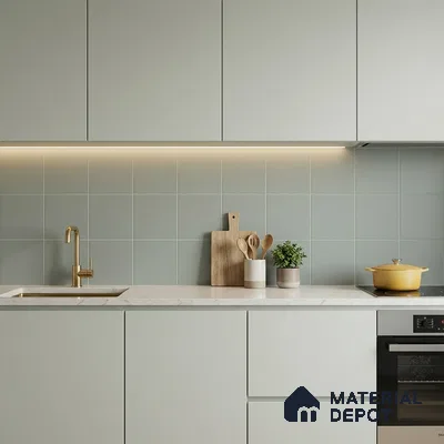 Subway Floor & Wall Tile TL 05984 B Plain Sky 200 x 200 mm Full Body Vitrified Matte Finish - 9 mm | Ideal For Bathroom, Kitchen, Dining Areas | 2 mm Spacer is Mandatory | Please Expect a Slight Variation of Pattern