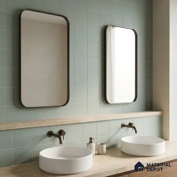 Subway Floor & Wall Tile TL 05984 B Plain Sky 200 x 200 mm Full Body Vitrified Matte Finish - 9 mm | Ideal For Bathroom, Kitchen, Dining Areas | 2 mm Spacer is Mandatory | Please Expect a Slight Variation of Pattern
