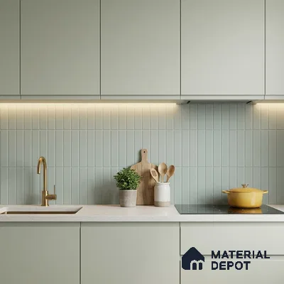 Subway Floor & Wall Tile TL 05984 C Strap Sky Punch 200 x 200 mm Full Body Vitrified Punch Matte Finish - 9 mm | Ideal For Bathroom, Kitchen, Dining Areas | 2 mm Spacer is Mandatory | Please Expect a Slight Variation of Pattern (Sample)