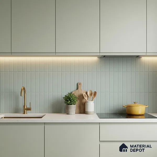 Subway Floor & Wall Tile TL 05984 C Strap Sky Punch 200 x 200 mm Full Body Vitrified Punch Matte Finish - 9 mm | Ideal For Bathroom, Kitchen, Dining Areas | 2 mm Spacer is Mandatory | Please Expect a Slight Variation of Pattern (Sample)