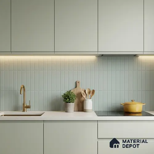 Subway Floor & Wall Tile TL 05984 C Strap Sky Punch 200 x 200 mm Full Body Vitrified Punch Matte Finish - 9 mm | Ideal For Bathroom, Kitchen, Dining Areas | 2 mm Spacer is Mandatory | Please Expect a Slight Variation of Pattern