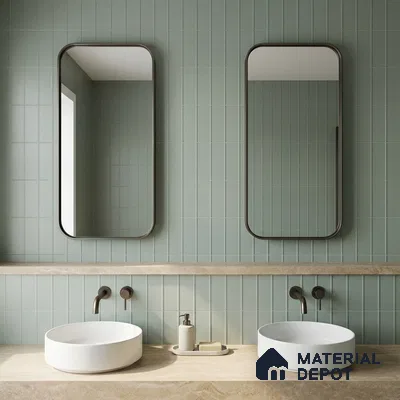 Subway Floor & Wall Tile TL 05984 C Strap Sky Punch 200 x 200 mm Full Body Vitrified Punch Matte Finish - 9 mm | Ideal For Bathroom, Kitchen, Dining Areas | 2 mm Spacer is Mandatory | Please Expect a Slight Variation of Pattern (Sample)
