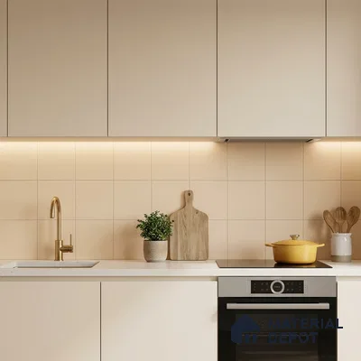 Subway Floor & Wall Tile TL 05985 B Plain Ochre 200 x 200 mm Full Body Vitrified Matte Finish - 9 mm | Ideal For Bathroom, Kitchen, Dining Areas | 2 mm Spacer is Mandatory | Please Expect a Slight Variation of Pattern (Sample)